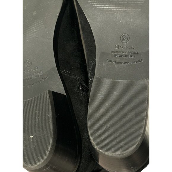 Blondo Black Waterproof Suede Leather Buckle Ankle Boots Booties Size 10 - Picture 14 of 14